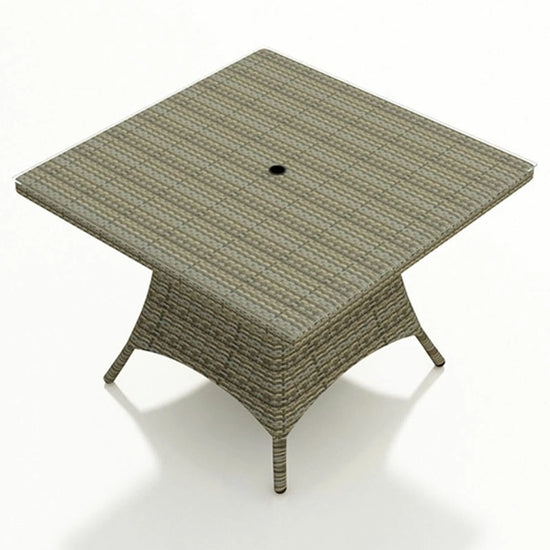 Square wicker dining table