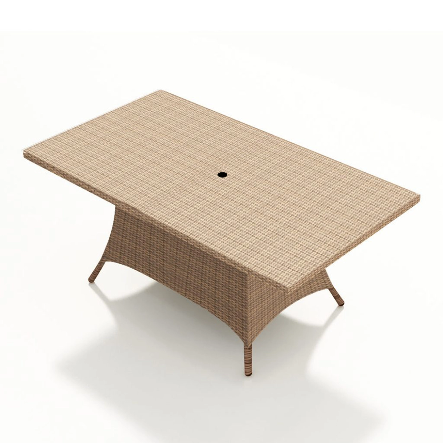 Rectangular wicker dining table