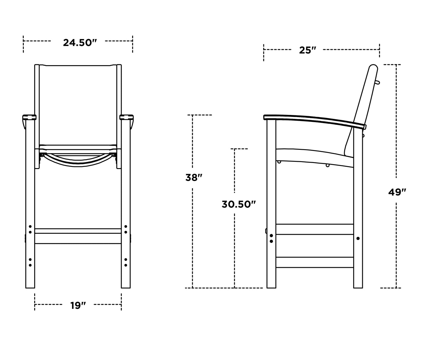 Coastal Bar Chair Vintage Finish