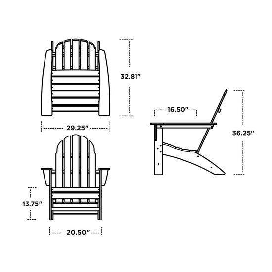 Vineyard Adirondack Chair Vintage Finish