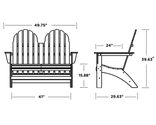 Vineyard 48" Adirondack Bench