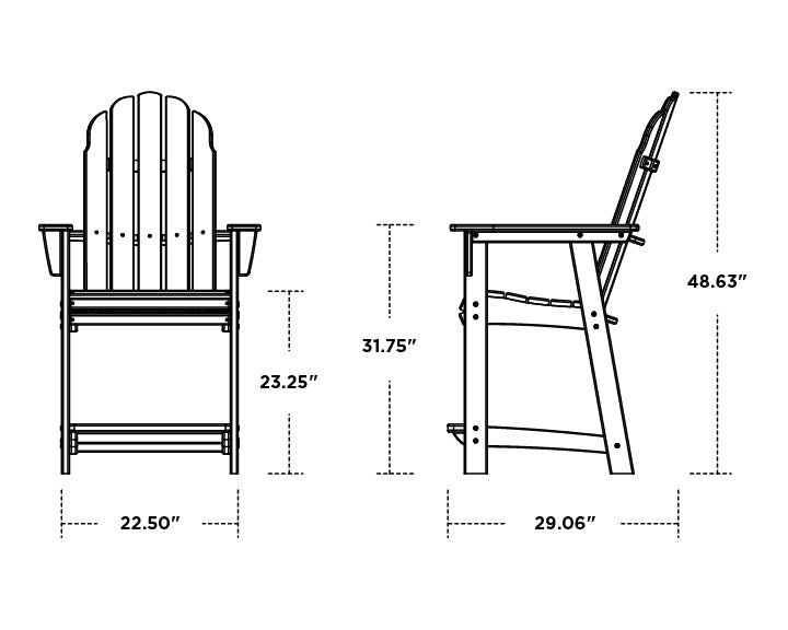 Vineyard Curveback Adirondack Counter Chair