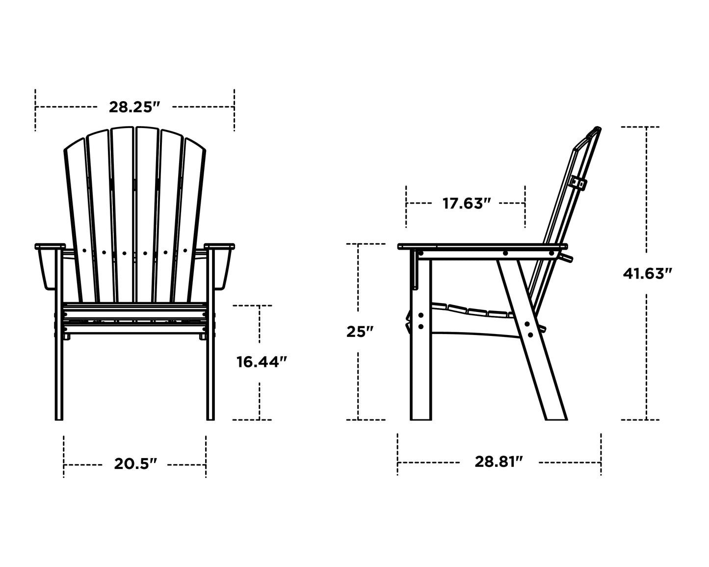 Nautical Curveback Adirondack Dining Chair Vintage Finish