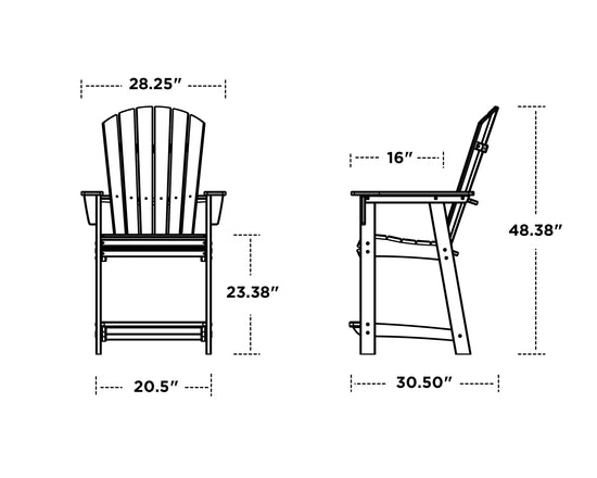 Nautical Curveback Adirondack Counter Chair