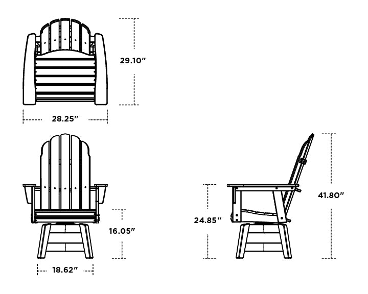 Vineyard Curveback Adirondack Swivel Dining Chair