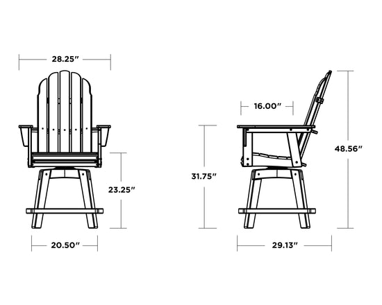 Vineyard Curveback Adirondack Swivel Counter Chair