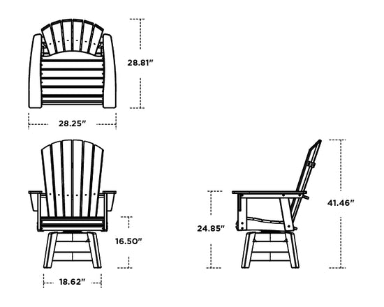 Nautical Curveback Adirondack Swivel Dining Chair