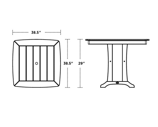 Nautical Trestle 37" Dining Table