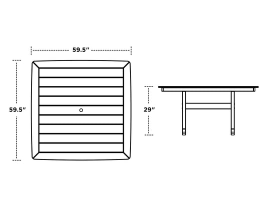 Nautical Trestle 59" Dining Table