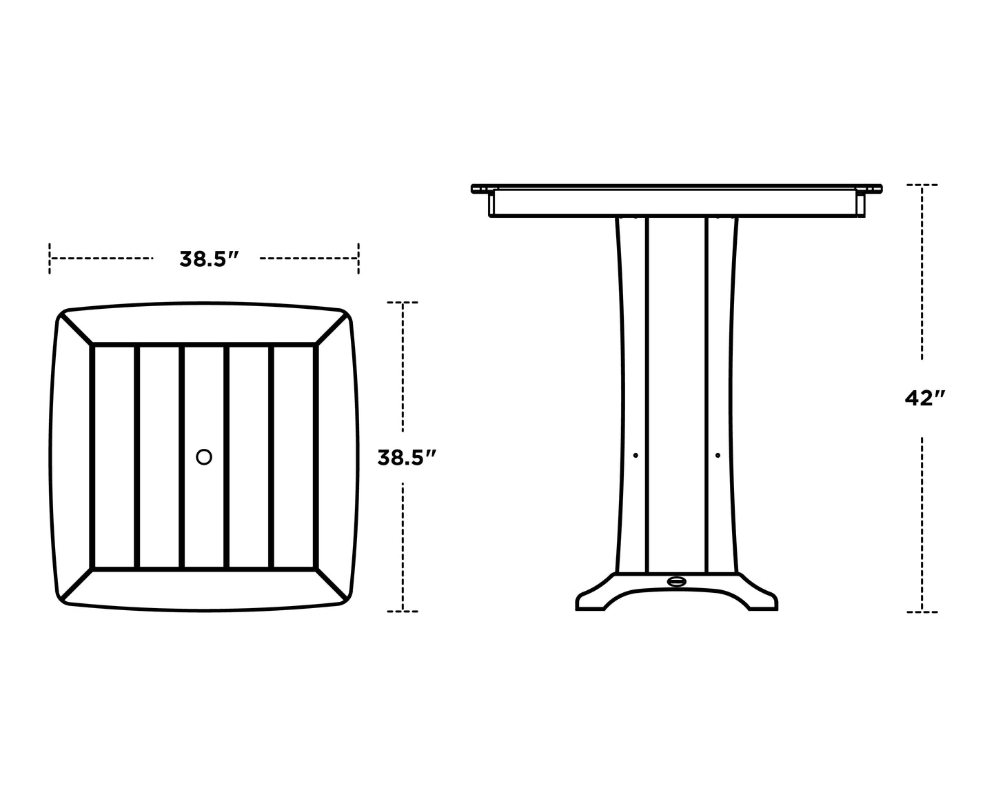 Nautical Trestle 37" Bar Table