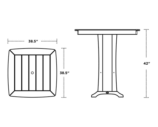 Nautical Trestle 37" Bar Table