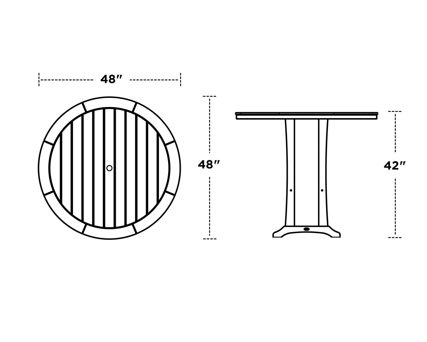 Nautical Trestle 48" Round Bar Table