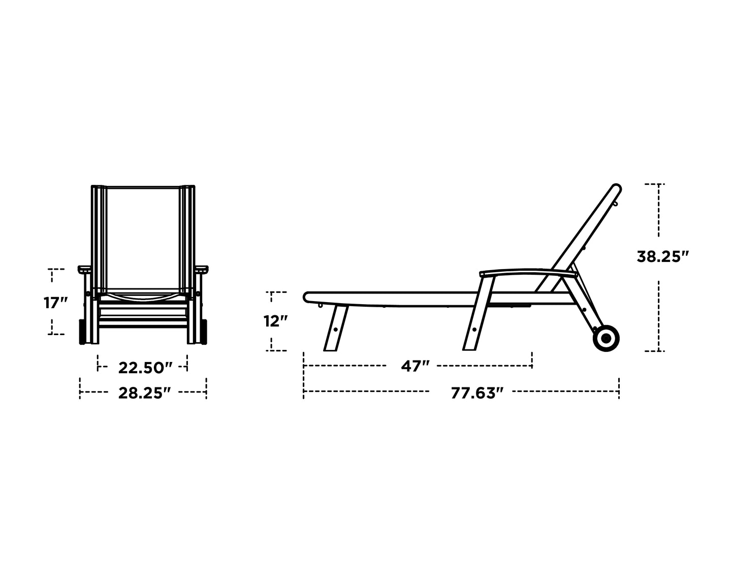 Coastal Chaise with Wheels