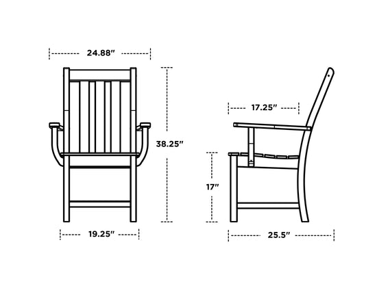 Vineyard Dining Arm Chair Vintage Finish