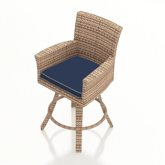 Wicker swivel counter chair