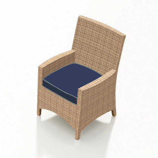 Wicker dining chair with arms